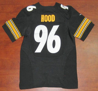 Nike Pittsburgh Steelers 96 Evander Hood Black Elite Jersey