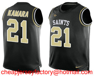 Nike Saints #21 Alvin Kamara Black Team Color Men's Stitched NFL Limited Tank Top Jersey