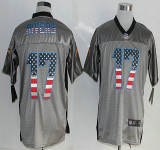 Nike San Diego Chargers #17 Philip Rivers 2014 USA Flag Fashion Gray Elite Jersey