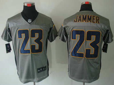 Nike San Diego Chargers 23 Quentin Jammer Grey Shadow Jerseys