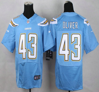 Nike San Diego Chargers #43 Branden Oliver 2013 Light Blue Elite Jersey