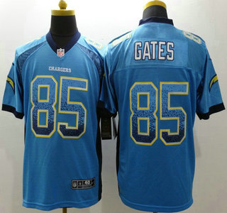 Nike San Diego Chargers #85 Antonio Gates Drift Fashion Blue Elite Jersey