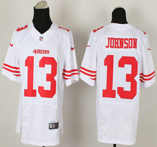 Nike San Francisco 49ers #13 Stevie Johnson White Elite Jersey