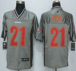 Nike San Francisco 49ers #21 Reggie Bush 2013 Gray Vapor Elite Jersey