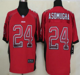 Nike San Francisco 49ers #24 Nnamdi Asomugha Drift Fashion Red Elite Jersey