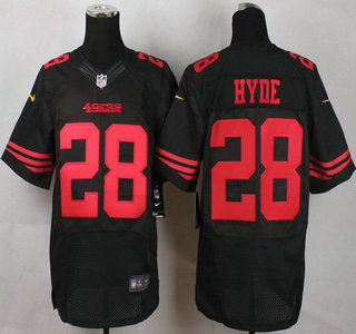 Nike San Francisco 49ers #28 Carlos Hyde 2015 Black Elite Jersey