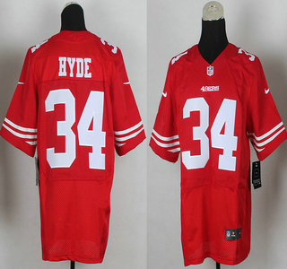 Nike San Francisco 49ers #34 Carlos Hyde Red Elite Jersey