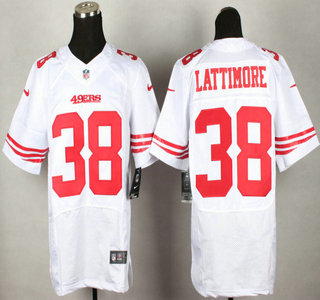 Nike San Francisco 49ers #38 Marcus Lattimore White Elite Jersey