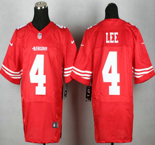 Nike San Francisco 49ers #4 Andy Lee Red Elite Jersey
