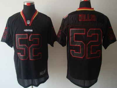 Nike San Francisco 49ers 52 Patrick Willis Lights Out Black Elite Jersey