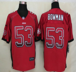 Nike San Francisco 49ers #53 Navorro Bowman Drift Fashion Red Elite Jersey