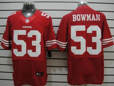 Nike San Francisco 49ers 53 Navorro Bowman Red Elite Jersey