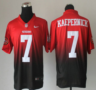 Nike San Francisco 49ers #7 Colin Kaepernick Drift Fashion II Red With Black 2013 Elite Jersey