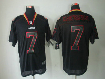 Nike San Francisco 49ers 7 Colin Kaepernick Lights Out Black Elite Jerseys