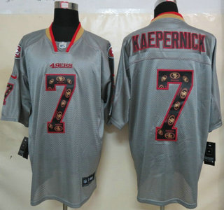 Nike San Francisco 49ers #7 Colin Kaepernick Lights Out Grey Elite Jersey