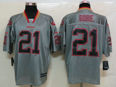 Nike San Francisco 49ers 21 Frank Gore Lights Out Grey Elite Jersey