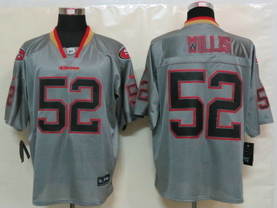 Nike San Francisco 49ers 52 Patrick Willis Lights Out Grey Elite Jerseys