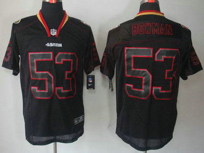 Nike San Francisco 49ers 53 NaVorro Bowman Lights Out Black Elite NFL Jerseys