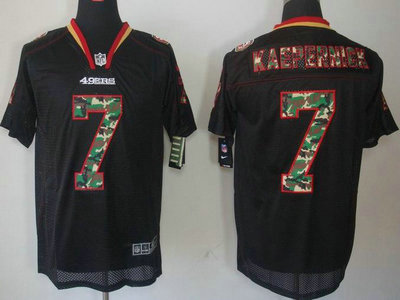 Nike San Francisco 49ers 7 Colin Kaepernick Black Camo Fashion Elite NFL Jerseys Camo Number