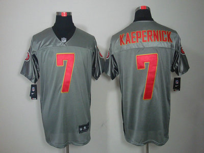 Nike San Francisco 49ers 7 Colin Kaepernick Gray Elite Jersey