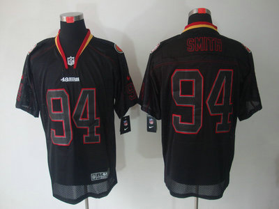Nike San Francisco 49ers 94 Justin Smith Lights Out Black Elite Jersey 