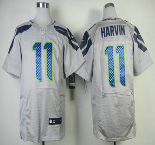 Nike Seattle Seahawks 11 Percy Harvin Gray Elite Jersey