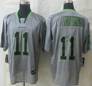 Nike Seattle Seahawks #11 Percy Harvin Lights Out Grey Elite Jersey