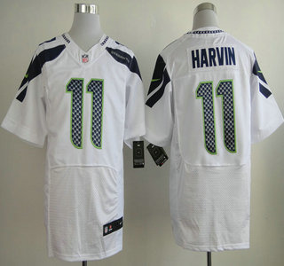 Nike Seattle Seahawks #11 Percy Harvin White Elite Jersey