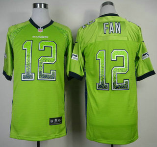 Nike Seattle Seahawks #12 Fan Drift Fashion 2013 Green Elite Jersey
