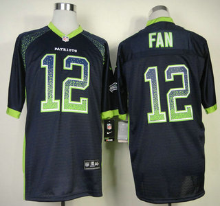 Nike Seattle Seahawks #12 Fan 2013 Drift Fashion Blue Elite Jersey