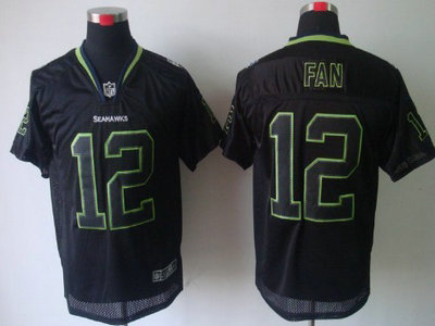 Nike Seattle Seahawks 12 Fan Lights Out Black Elite Jersey