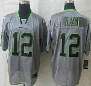 Nike Seattle Seahawks #12 Fan Lights Out Grey Elite Jersey