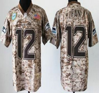Nike Seattle Seahawks #12 Fan Salute to Service Digital Camo Elite Jersey