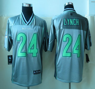 Nike Seattle Seahawks #24 Marshawn Lynch Grey Vapor Elite Jersey