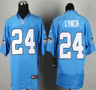 Nike Seattle Seahawks #24 Marshawn Lynch Light Blue Elite Jersey