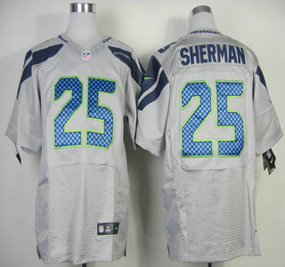 Nike Seattle Seahawks #25 Richard Sherman Gray Elite Jersey