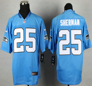 Nike Seattle Seahawks #25 Richard Sherman Light Blue Elite Jersey