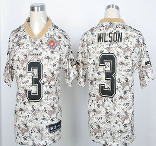 Nike Seattle Seahawks #3 Russell Wilson 2013 Camo Elite Jersey