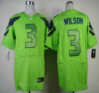 Nike Seattle Seahawks #3 Russell Wilson Green Elite NFL Jersey