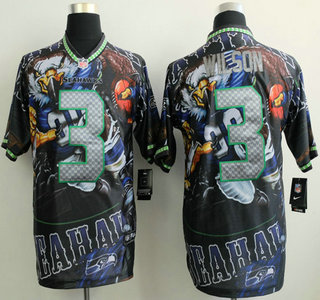 Nike Seattle Seahawks #3 Russell Wilson 2014 Fanatic Fashion Elite Jersey