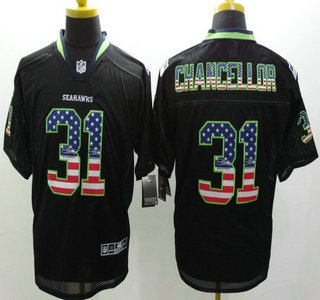 Nike Seattle Seahawks #31 Kam Chancellor 2014 USA Flag Fashion Black Elite Jersey