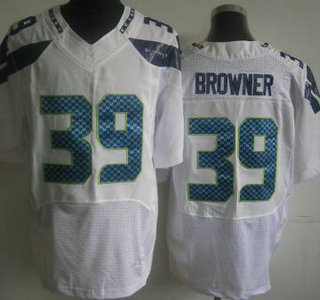 Nike Seattle Seahawks #39 Brandon Browner Elite White Jersey