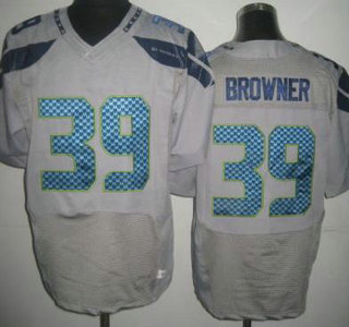 Nike Seattle Seahawks #39 Brandon Browner Grey Elite Jersey
