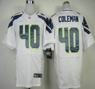 Nike Seattle Seahawks #40 Derrick Coleman White Elite Jersey