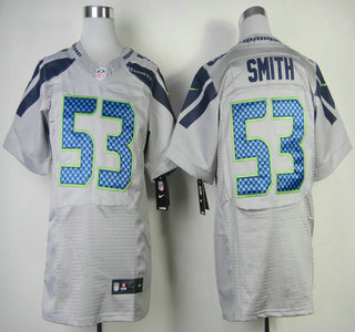 Nike Seattle Seahawks #53 Malcolm Smith Grey Elite Jersey