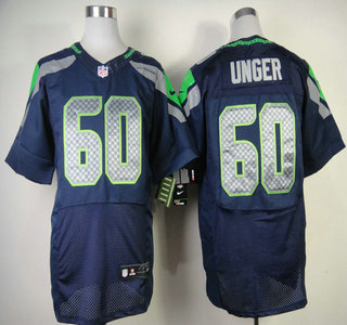 Nike Seattle Seahawks #60 Max Unger Blue Elite Jersey