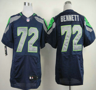 Nike Seattle Seahawks #72 Michael Bennett Blue Elite Jersey