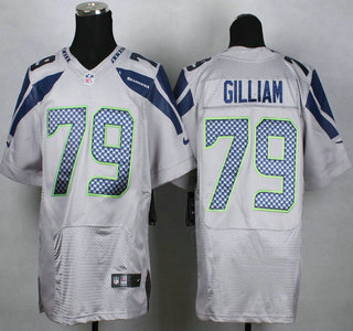 Nike Seattle Seahawks #79 Garry Gilliam Grey Elite Jersey