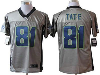 Nike Seattle Seahawks 81 Golden Tate Grey Shadow NFL Jerseys