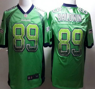 Nike Seattle Seahawks #89 Doug Baldwin 2013 Drift Fashion Green Elite Jersey